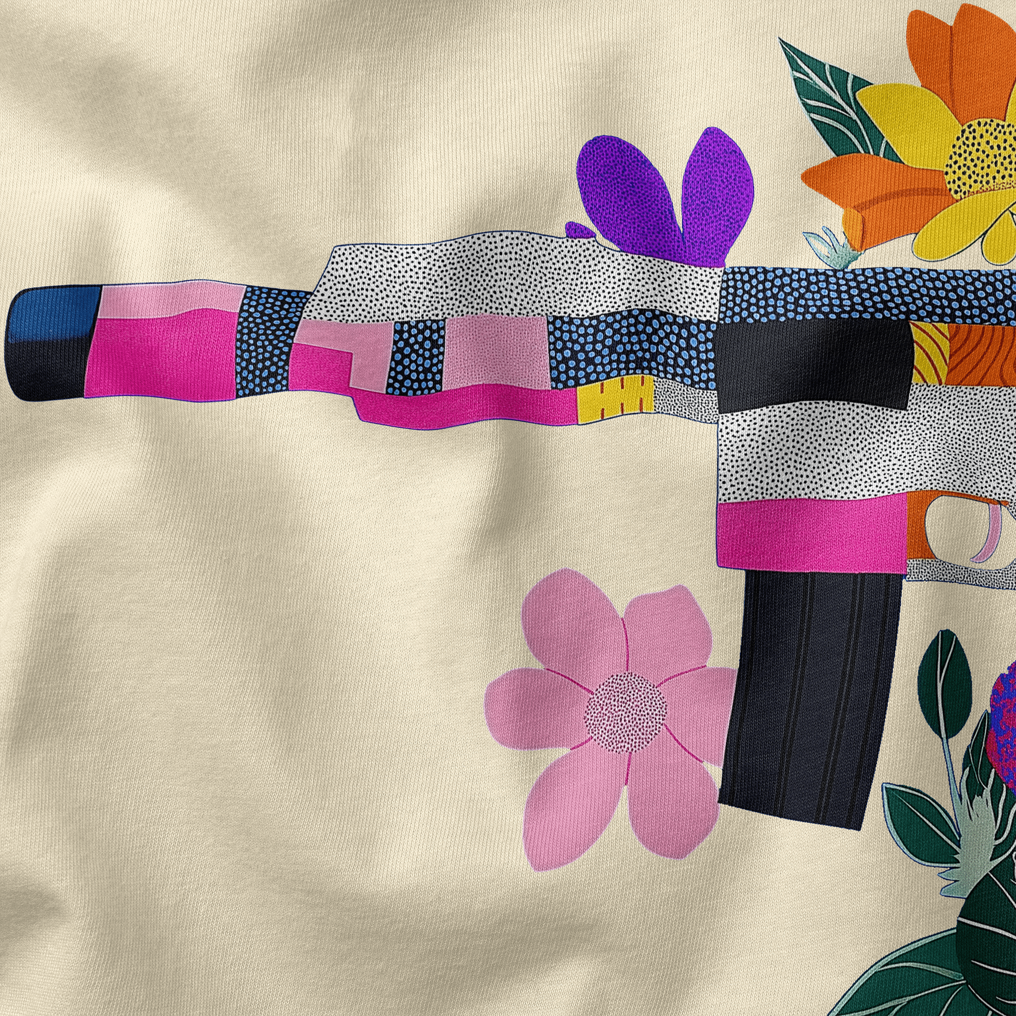 Peaking Flowers Tee - Abstract Tac